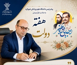 پیام رئیس دانشگاه علوم پزشکی شهرکرد به مناسبت فرارسیدن هفته دولت